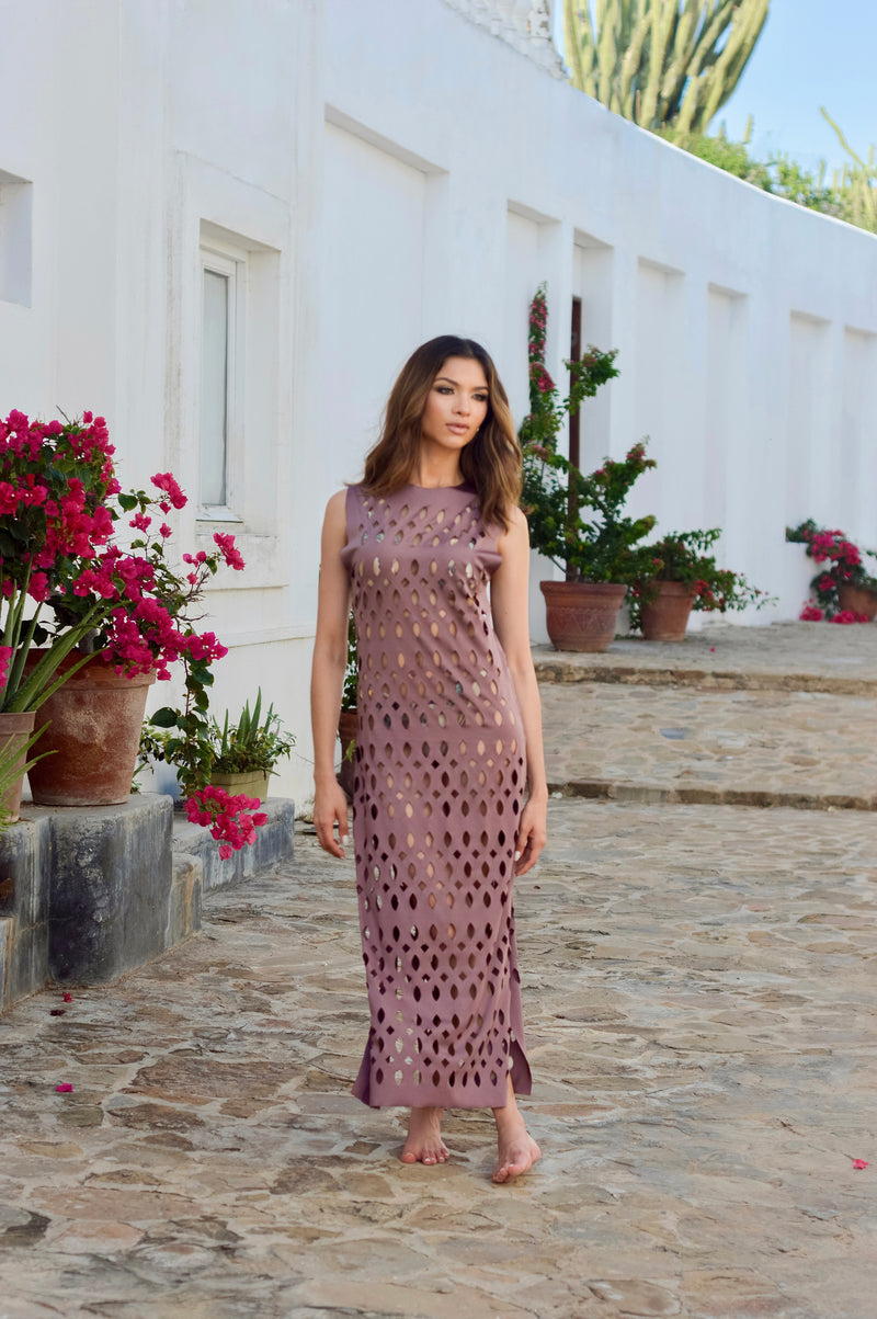 Alborada Lilac Laser Cut Dress Sunala Swimwear Alborada Lilac Laser Cut Dress Sunala Swimwear