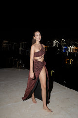 Caro High Waisted Metallic Cooper