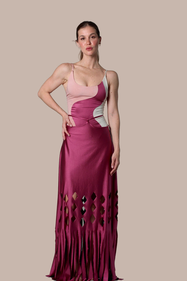 Caro Wine Skirt