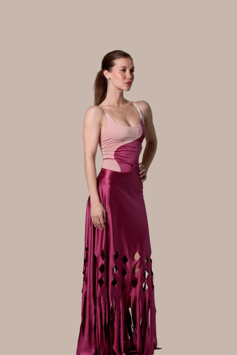 Caro Wine Skirt