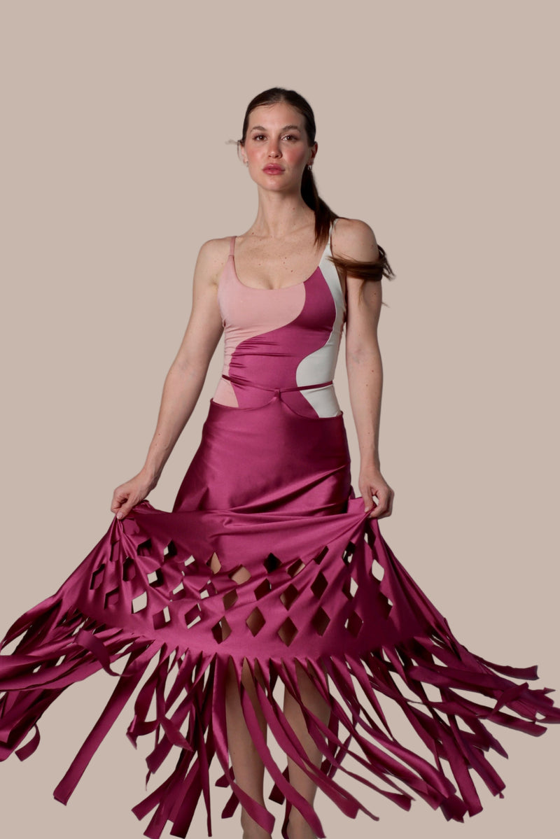Caro Wine Skirt