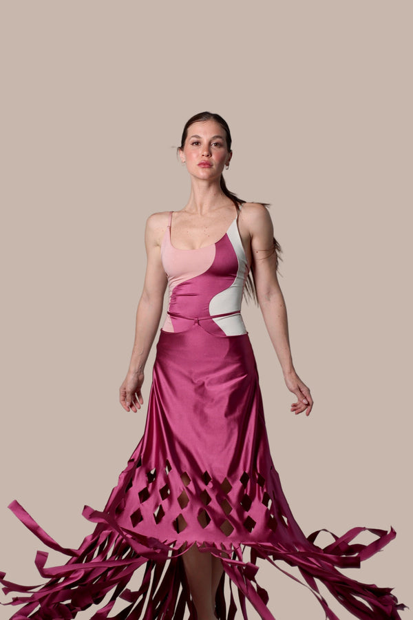 Caro Wine Skirt