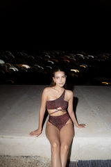 Caro High Waisted Metallic Cooper