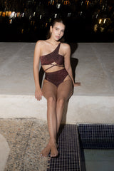 Caro High Waisted Metallic Cooper
