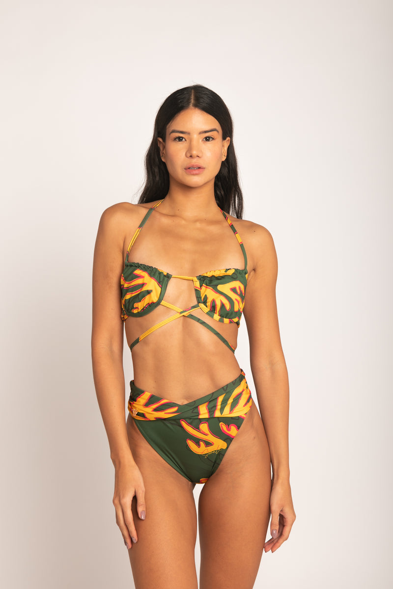 Arrecife High Waisted Coral de Fuego